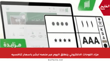 مزاد اللوحات الإلكتروني ينطلق اليوم عبر منصة أبشر بأسعار تنافسية